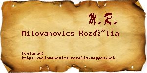 Milovanovics Rozália névjegykártya