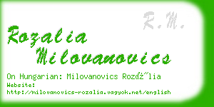 rozalia milovanovics business card